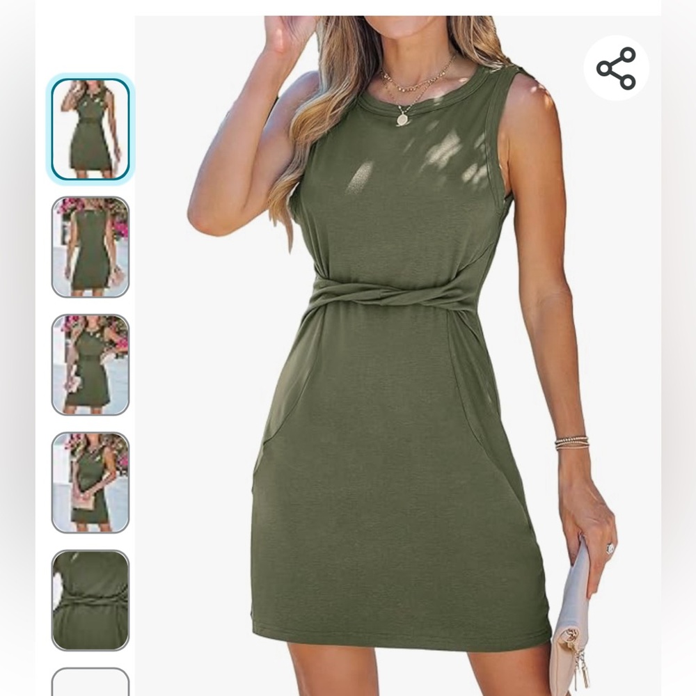 Cupshe Twisted Tank Crew Neck Dress Size S